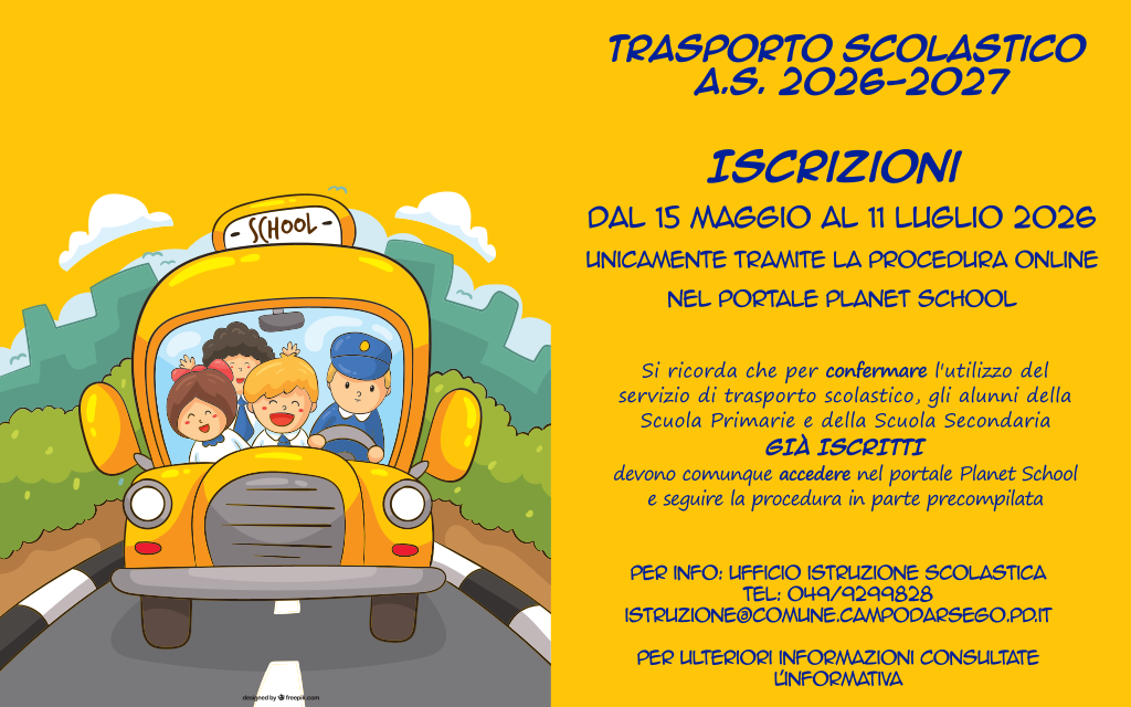 Locandina trasporto scolastico 2026