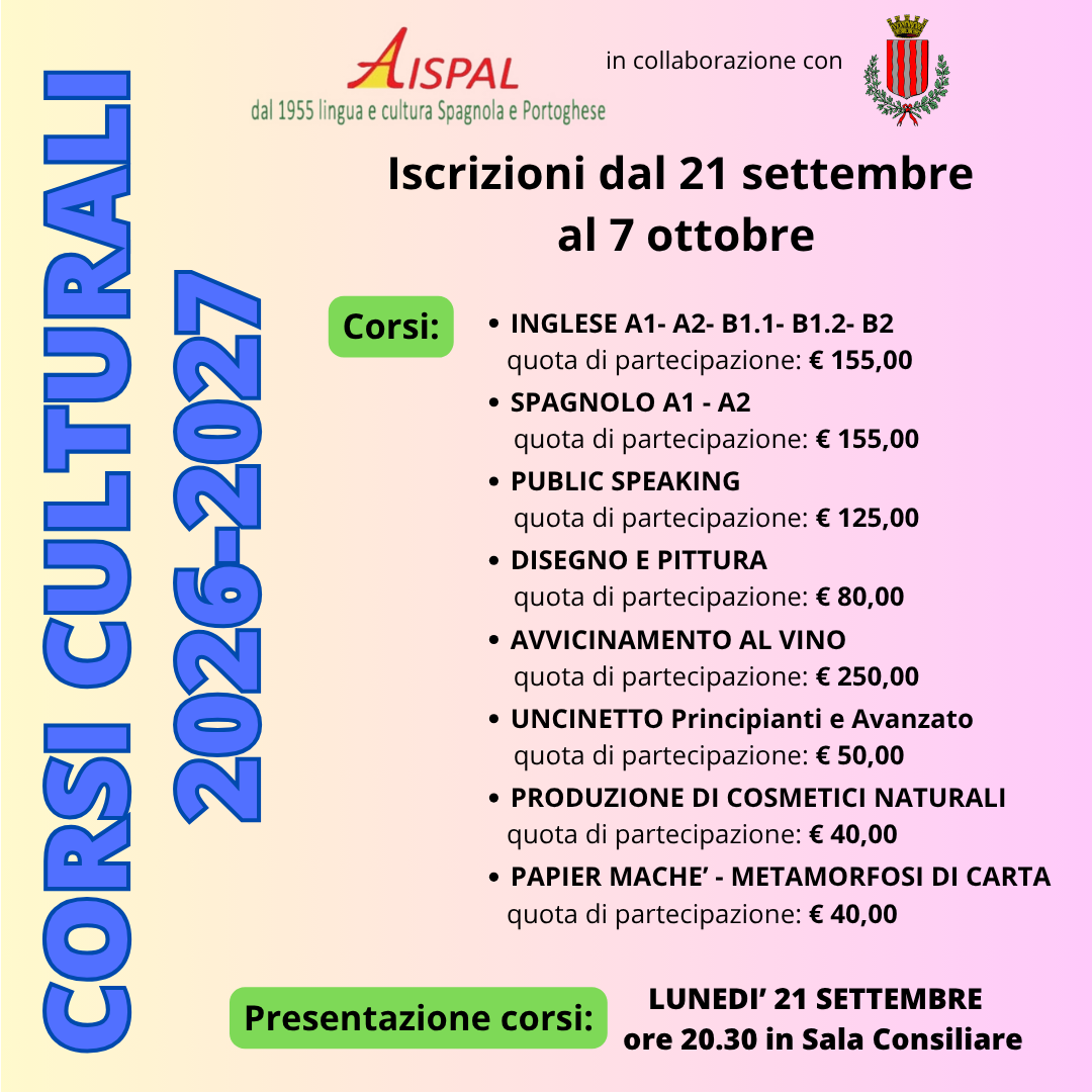 IG CORSI CULTURALI 2026